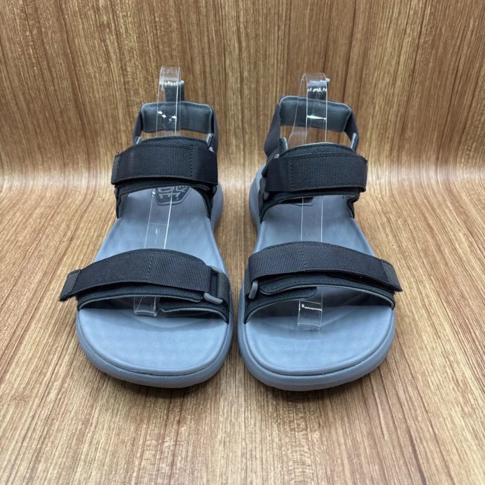 Hey Dude Carson Sandal Sport Mode Black Grey Men Size 9 Adjustable Strappy 40712